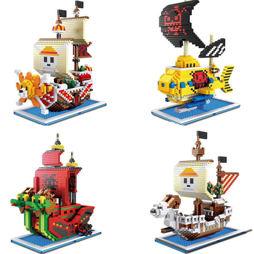 Model Kit Thousand Sunny - Jednoczęściowy statek piracki Klocki konstrukcyjne Anime