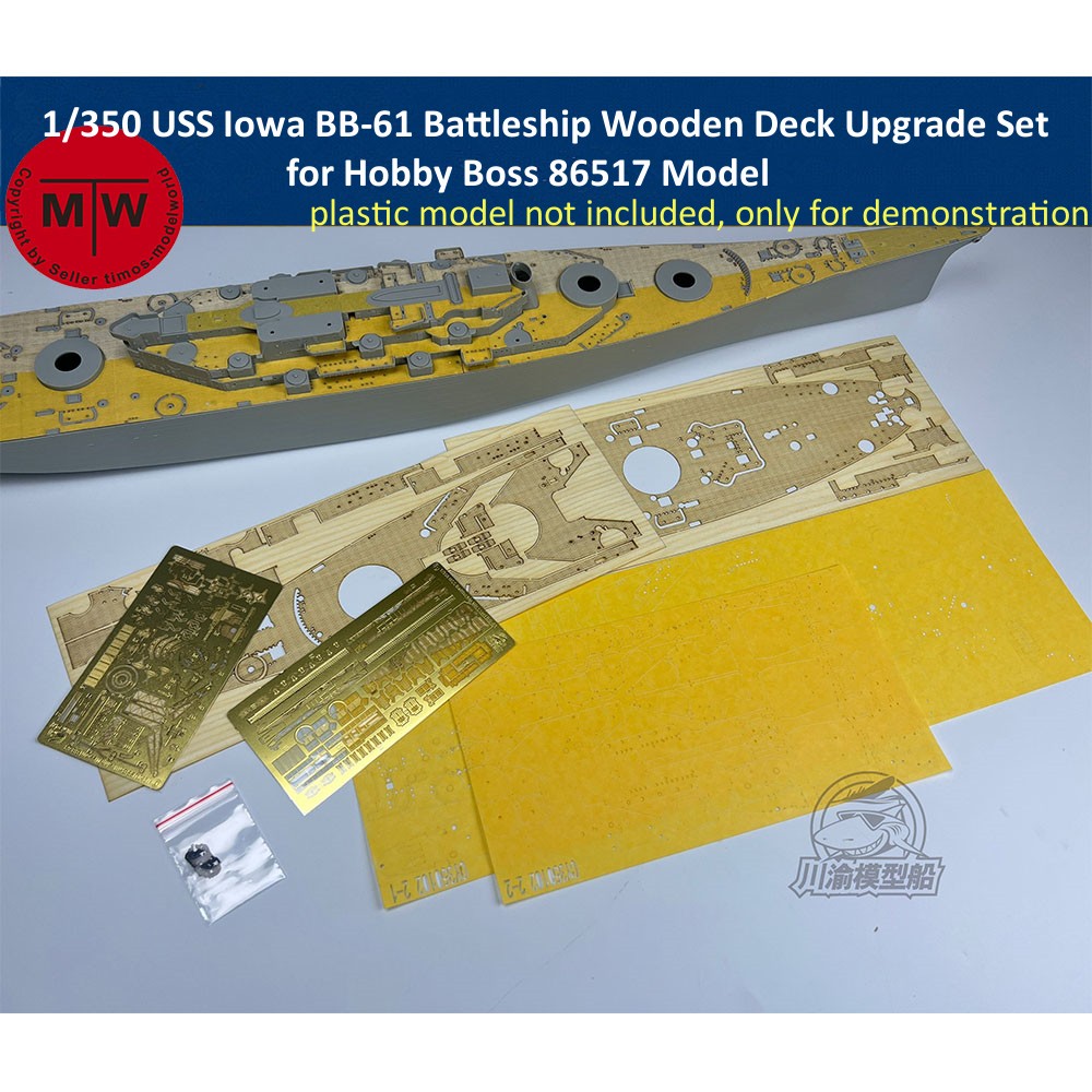 Model Kit Uss Iowa - Zestaw drewnianych naklejek maskujących na pokład