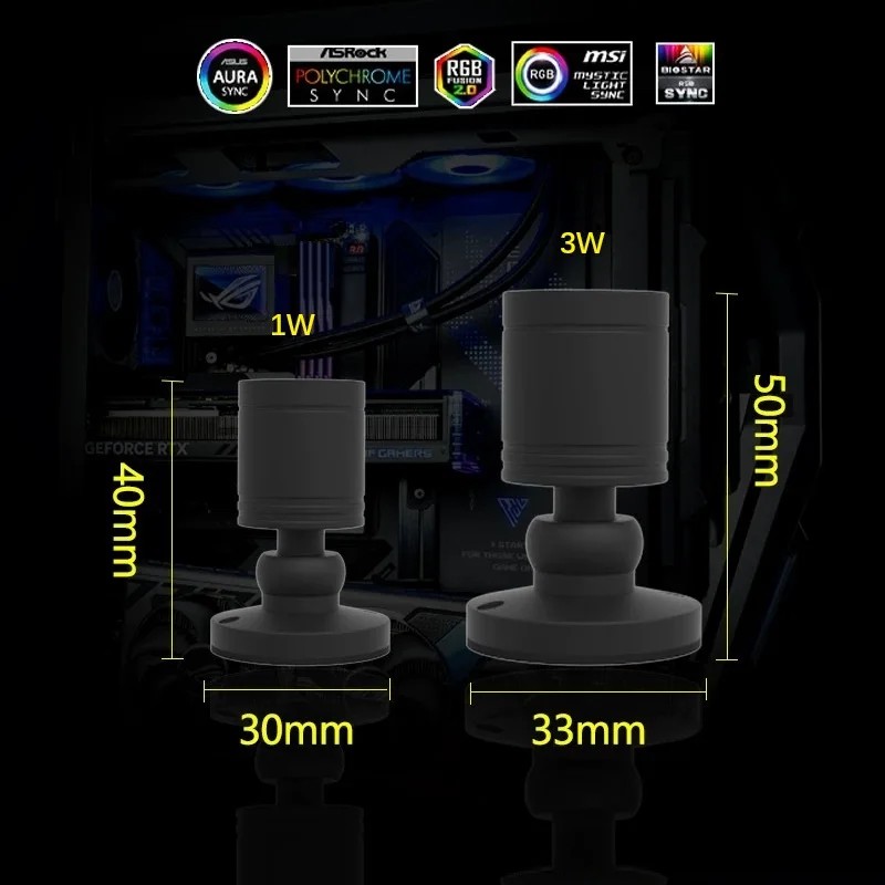 QITU 1W 3W ARGB 5V 3Pin Header – Model Kit Display Case recenzja i cena
